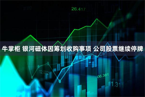 牛掌柜 银河磁体因筹划收购事项 公司股票继续停牌