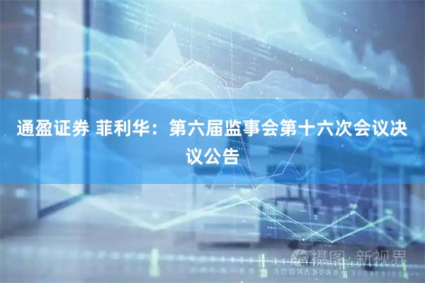 通盈证券 菲利华：第六届监事会第十六次会议决议公告