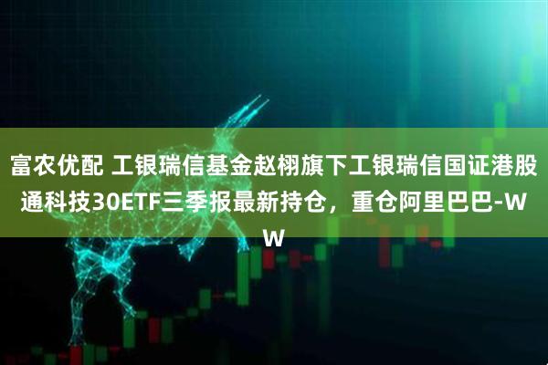 富农优配 工银瑞信基金赵栩旗下工银瑞信国证港股通科技30ETF三季报最新持仓，重仓阿里巴巴-W